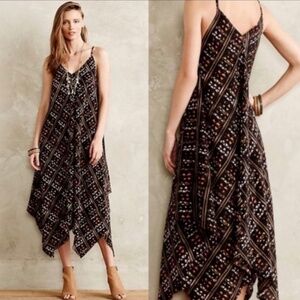 Anthropologie HD in Paris silk Handkerchief midi dress